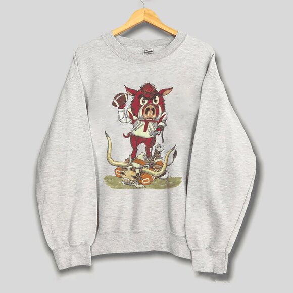 Vintage University Of Arkansas Razorbacks Sweatshirt Retro Razorbacks Shirt Tee - Picture 1 of 2